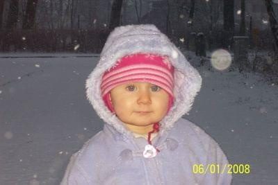 Weronika na śniegu.