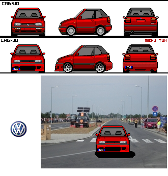 moja pierwsza manga cars baza: vw golf mk lll tun: ford flacon (felgi) i nissan slivia (zderzaki) reszta wlasna