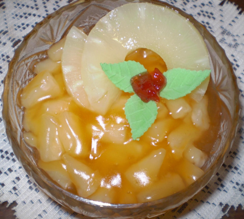 Kisiel morelowy z ananasem #DeserySłodkości #podwieczorek #jedzenie #kulinaria #kisiel #owoce #ananas #morele