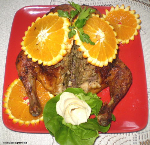 Kurczak faszerowany mięsem .Przepisy: www.foody.pl , WWW.kuron.pl i http://kulinaria.uwrocie.info/ #jedzenie #kulinaria