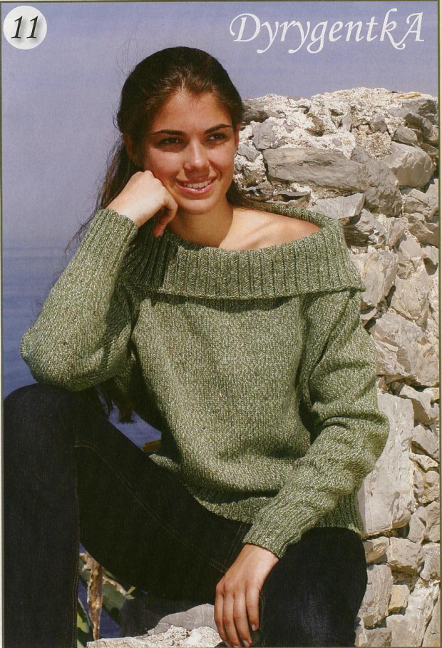 Dama w swetrze 2008/03 #RobótkiRęczne #swetry #chusty #tuniki #szydełko