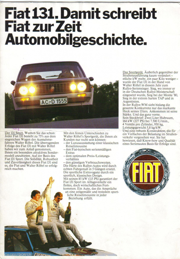 Fiat 131 sport - prospekt