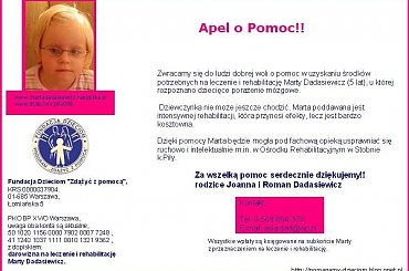 http://pomagamy.dbv.pl/ #aktualności #Apel #ChoreDzieci #darowizna #DziecięcePorażenieMózgowe #Fiedziuszko #FundacjaDzieciom #MartaDadasiewicz #NiedowładTrójKończynowy #opieka #OpiekaRehabilitacyjna #organizacja #PomocCharytatywna #pomóż