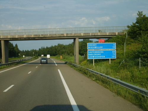 A35 w kierunku granicy francusko-niemieckiej...