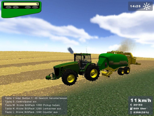 John Deere 8530 + prasa do słomy John Deere 690 #LandwirtschaftsSimulator2008 #JohnDeere