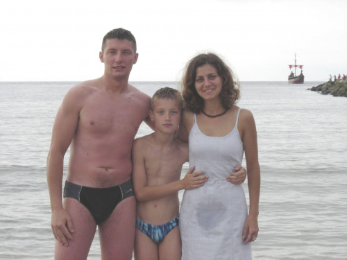 Pawełek,Krystian,Ania i Tomek nad morzem