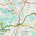 mapka trasy ze Świdnicy do Szklarskiej Poręby, Długość trasy 205km