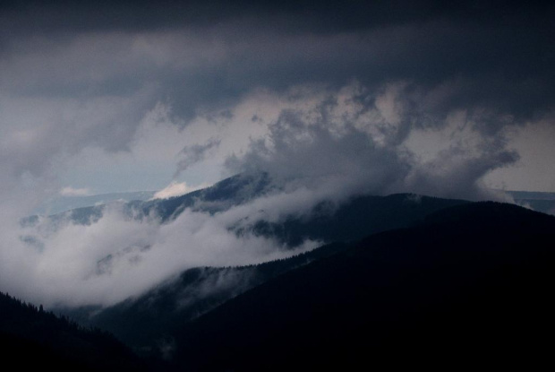 wid. z Rakonia na Javorine po ulewie - integracja wód #góry #Javorina #masyw #mountain #Rakoń #Tatry #Zachodnie